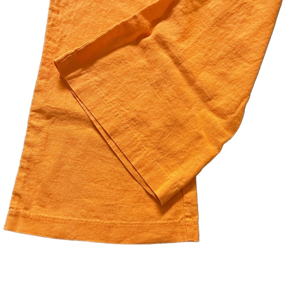 NWOT VERSONA ORANGE HIGH WAISTED LINEN BLEND FLARRED PANTS SIZE 0 S - Picture 4 of 10